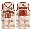 Custom Cream Reddish Brown Basketball Jersey Uniform Suit Printed Your Logo Name Number