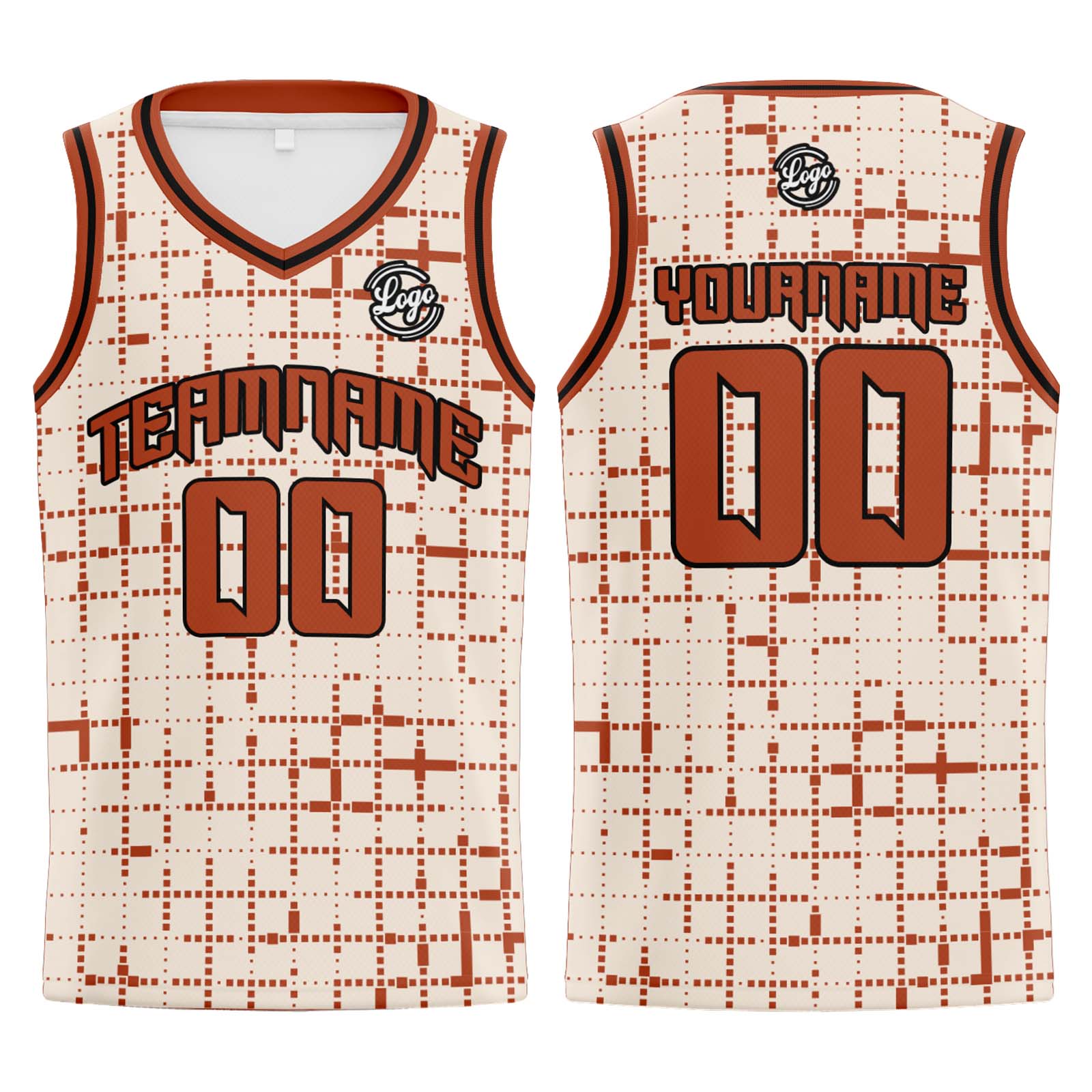 Custom Cream Reddish Brown Basketball Jersey Uniform Suit Printed Your Logo Name Number