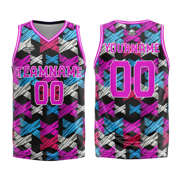 Custom Rose Pink Basketball Jersey Uniform Suit Printed Your Logo Name Number