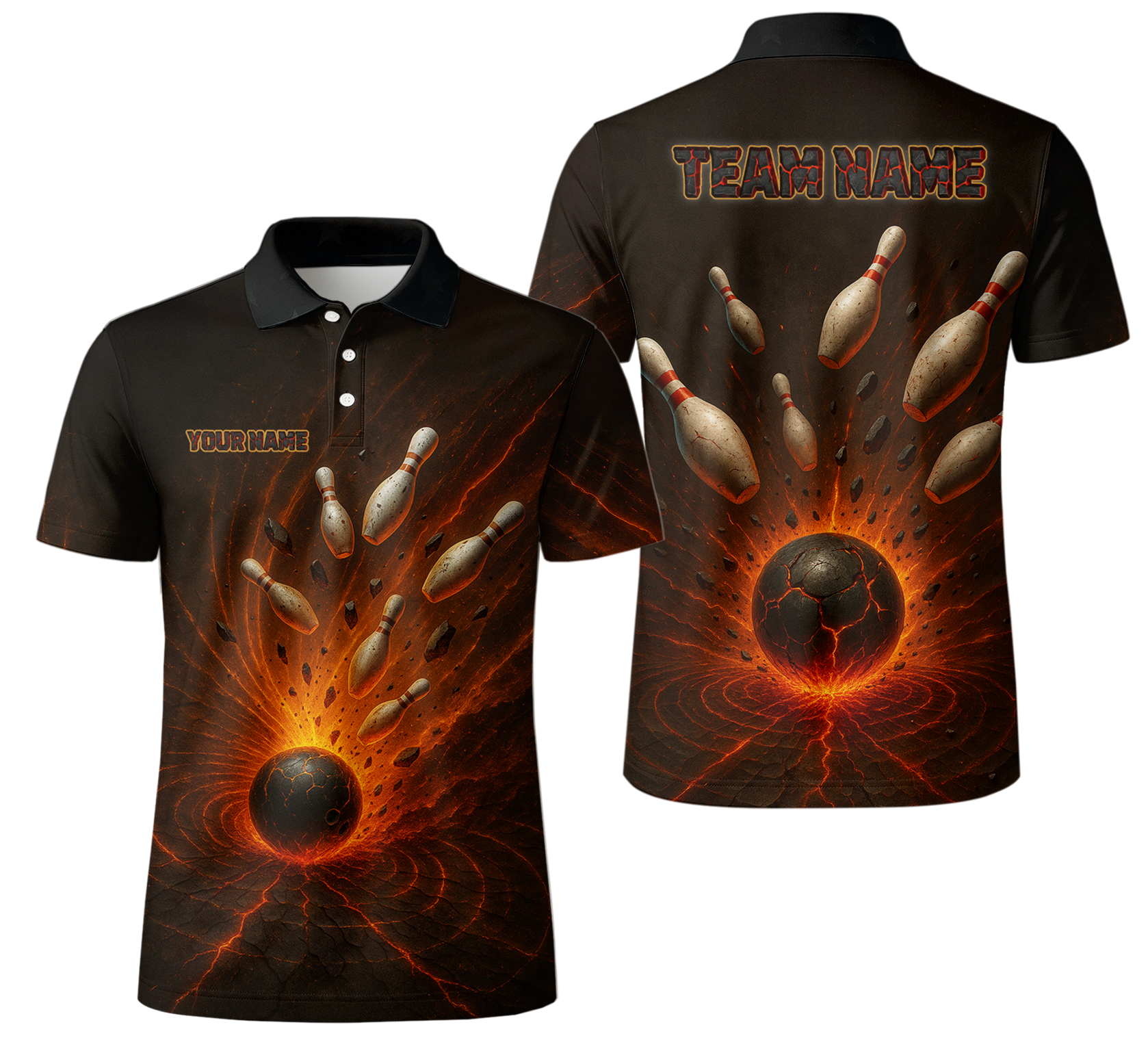 Fiery Impact Lava Explosion Bowling Jersey