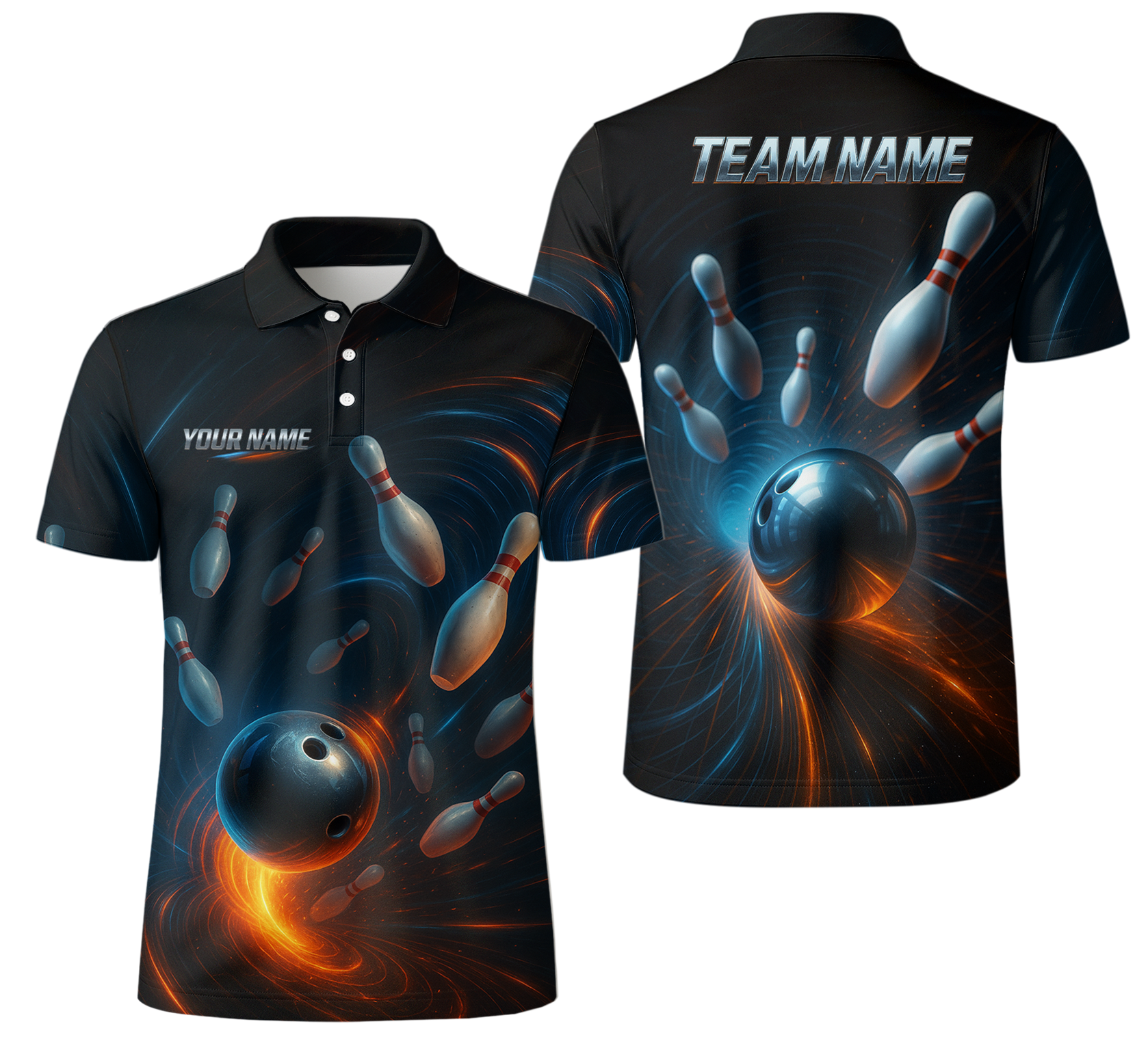 Cosmic Vortex Energy Trails Bowling Jersey