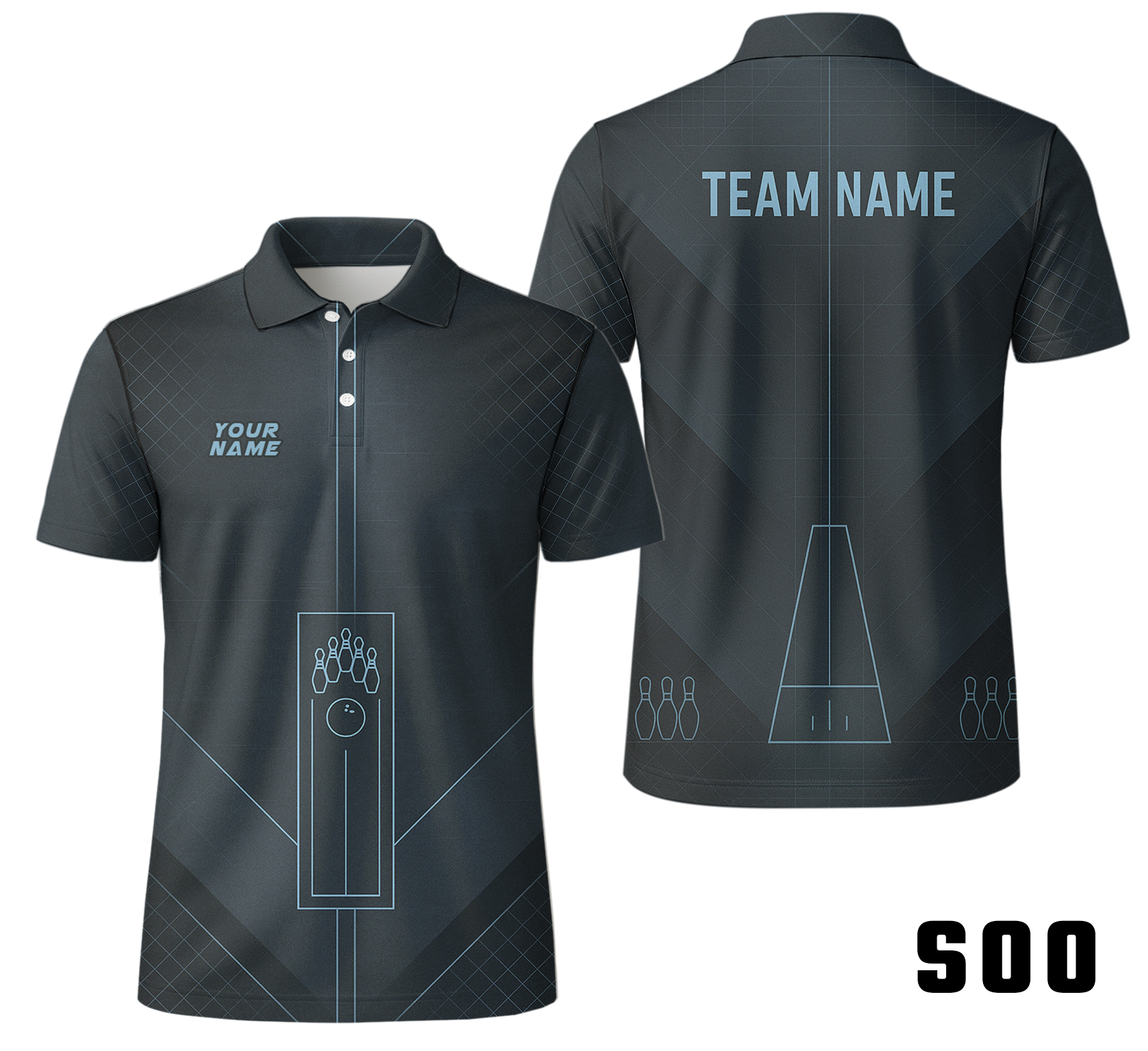 Minimalist Lane Diagram Grid Bowling Jersey