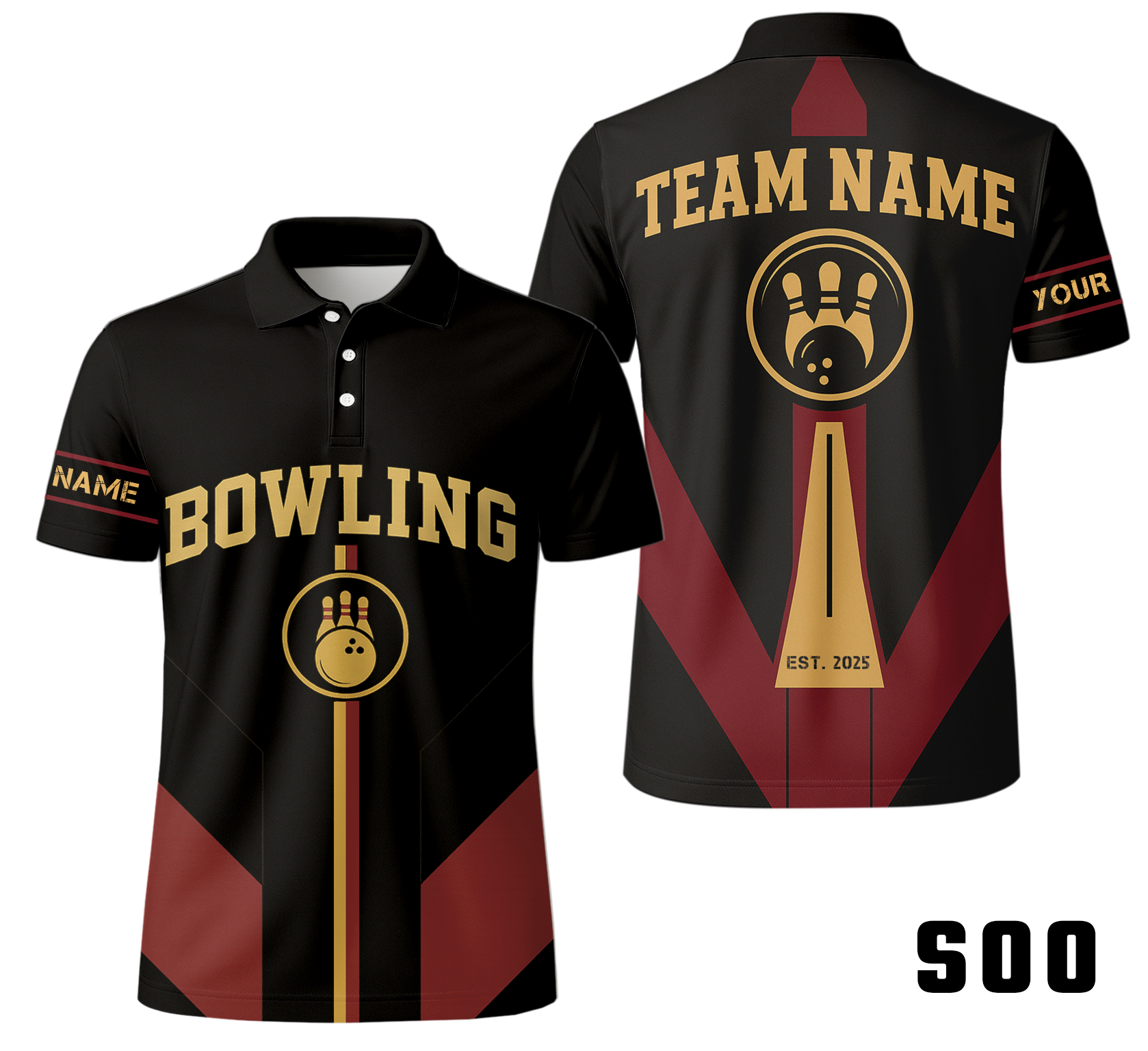 Geometric Color Panel Stripes Bowling Jersey