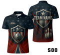 American Flag Shield Emblem Bowling Jersey
