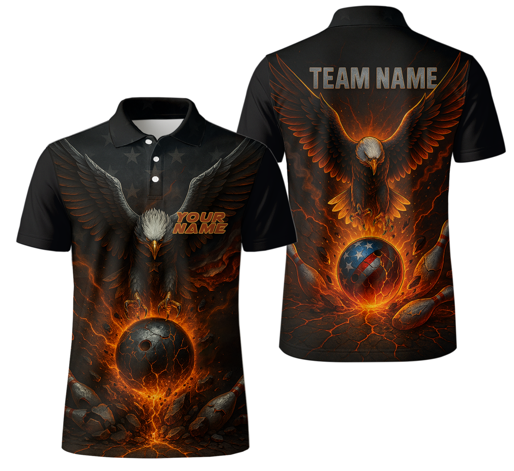 Majestic Eagle Fire Fury Bowling Jersey
