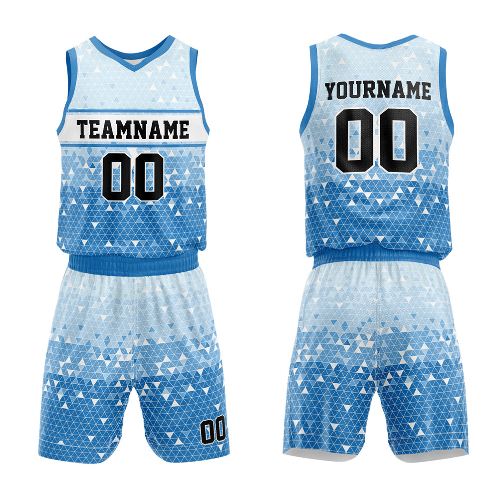 Custom Basketball Jersey Uniform Suit Printed Your Logo Name Number Blue