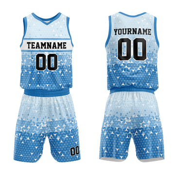 Custom Basketball Jersey Uniform Suit Printed Your Logo Name Number Blue