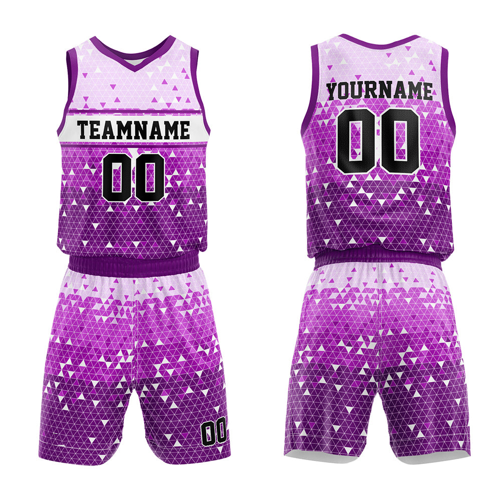 Custom Basketball Jersey Uniform Suit Printed Your Logo Name Number Purple