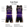 Custom Basketball Jersey Uniform Suit Printed Your Logo Name Number Black-Purple