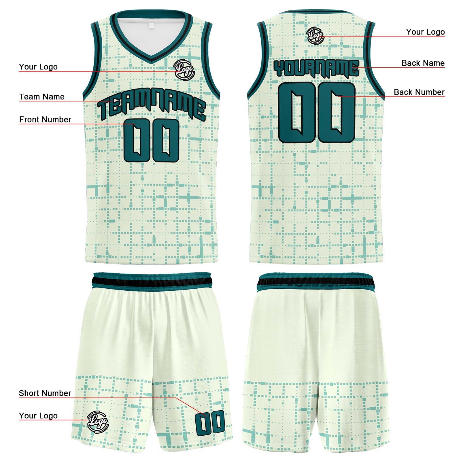 Custom Light Green Basketball Jersey Uniform Suit Printed Your Logo Name Number