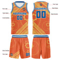 Custom Orange Blue Basketball Jersey Uniform Suit Printed Your Logo Name Number