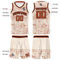 Custom Cream Reddish Brown Basketball Jersey Uniform Suit Printed Your Logo Name Number
