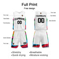 Custom Basketball Jersey Uniform Suit Printed Your Logo Name Number White