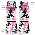 Custom White Black Pink Basketball Jersey Uniform Suit Printed Your Logo Name Number