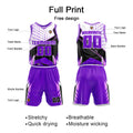 Custom Purple Basketball Jersey Uniform Suit Printed Your Logo Name Number
