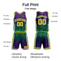 Custom Basketball Jersey Uniform Suit Printed Your Logo Name Number Purple-Green