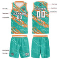 Custom Teal Orange Basketball Jersey Uniform Suit Printed Your Logo Name Number