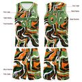 Custom Green Orange Basketball Jersey Uniform Suit Printed Your Logo Name Number