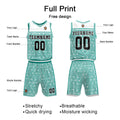 Custom White Teal Basketball Jersey Uniform Suit Printed Your Logo Name Number