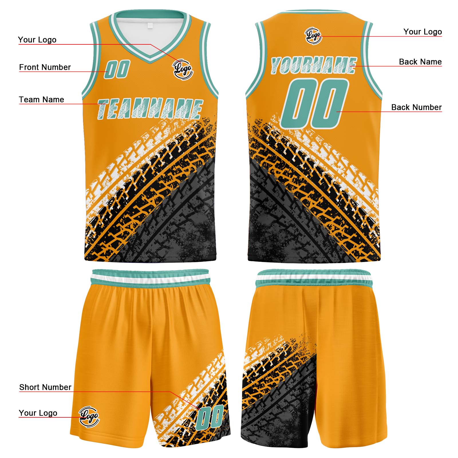 Custom Light Orange Basketball Jersey Uniform Suit Printed Your Logo Name Number