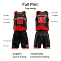 Custom Black Red Basketball Jersey Uniform Suit Printed Your Logo Name Number