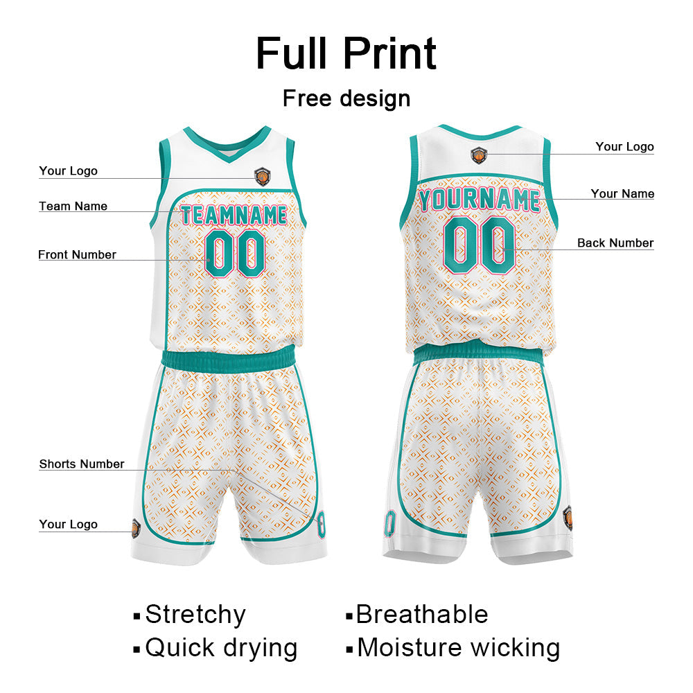 Custom Basketball Jersey Uniform Suit Printed Your Logo Name Number Teal