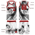 Custom White Black Red Basketball Jersey Uniform Suit Printed Your Logo Name Number
