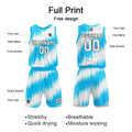 Custom Basketball Jersey Uniform Suit Printed Your Logo Name Number Light Blue