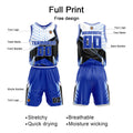 Custom Royal Basketball Jersey Uniform Suit Printed Your Logo Name Number