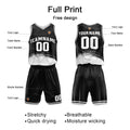 Custom Black White Basketball Jersey Uniform Suit Printed Your Logo Name Number