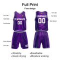 Custom Basketball Jersey Uniform Suit Printed Your Logo Name Number Purple