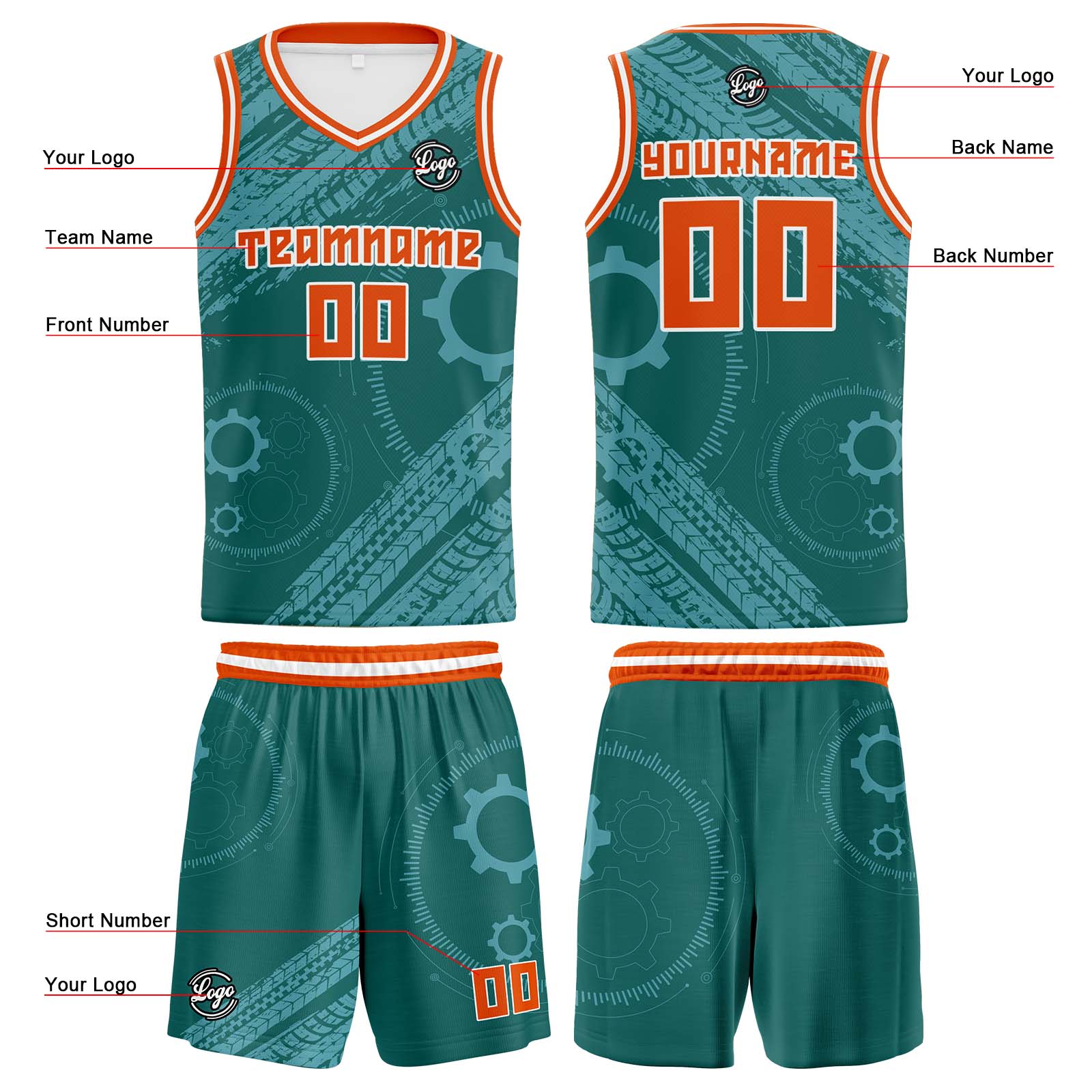 Custom Pine Green Basketball Jersey Uniform Suit Printed Your Logo Name Number