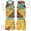 Custom Light Yellow Brown Basketball Jersey Uniform Suit Printed Your Logo Name Number