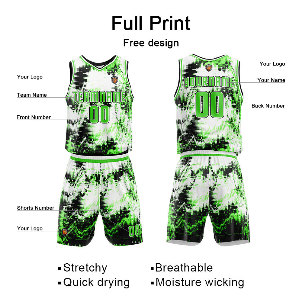 Custom Basketball Jersey Uniform Suit Printed Your Logo Name Number Green