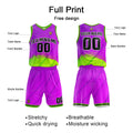 Custom Purple Green Basketball Jersey Uniform Suit Printed Your Logo Name Number
