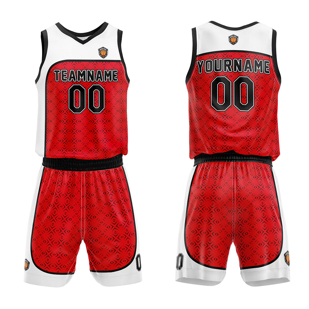 Custom Basketball Jersey Uniform Suit Printed Your Logo Name Number Red