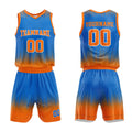 Custom Basketball Jersey Uniform Suit Printed Your Logo Name Number Blue-Orange