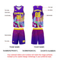 Custom Purple Basketball Jersey Uniform Suit Printed Your Logo Name Number