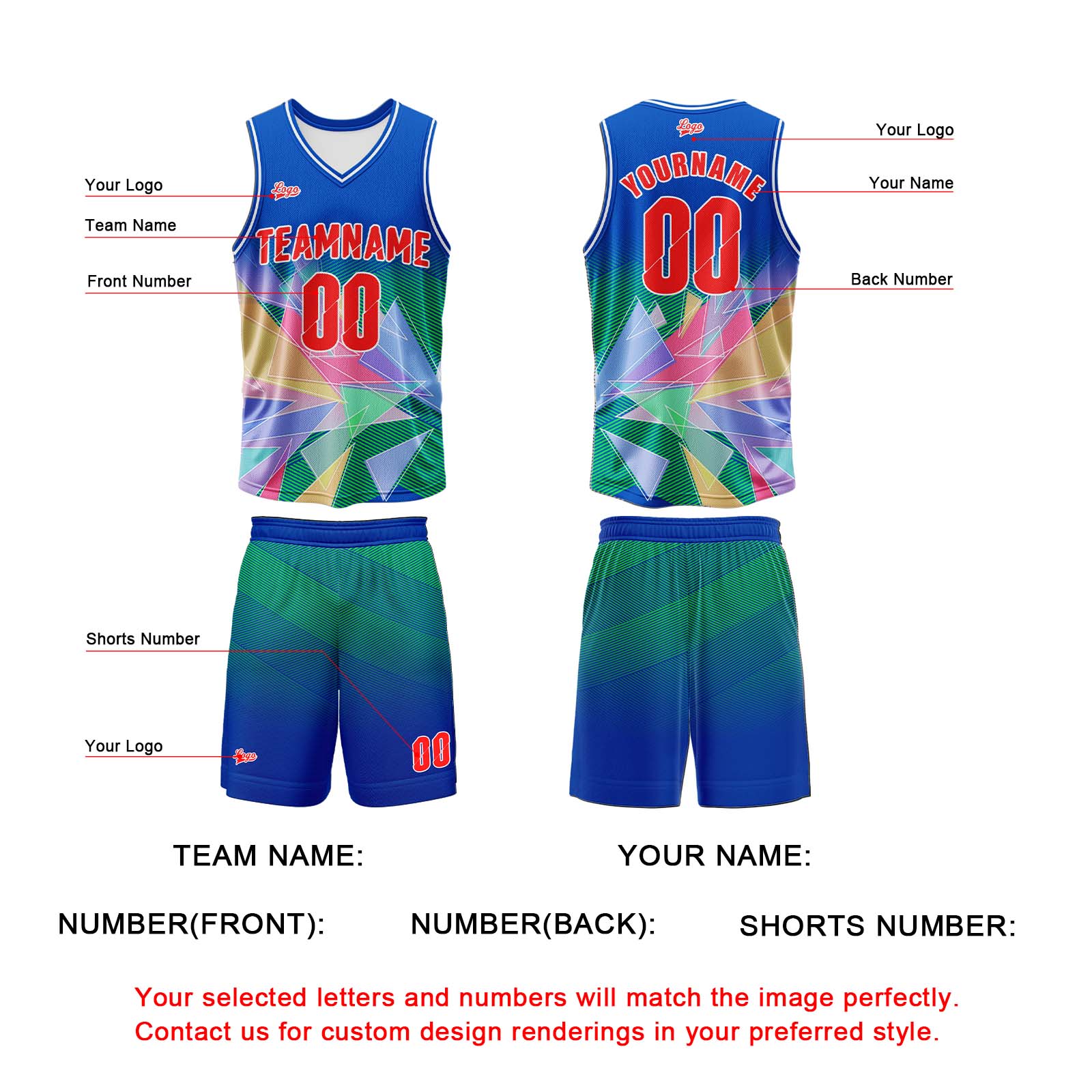 Custom Blue Basketball Jersey Uniform Suit Printed Your Logo Name Number