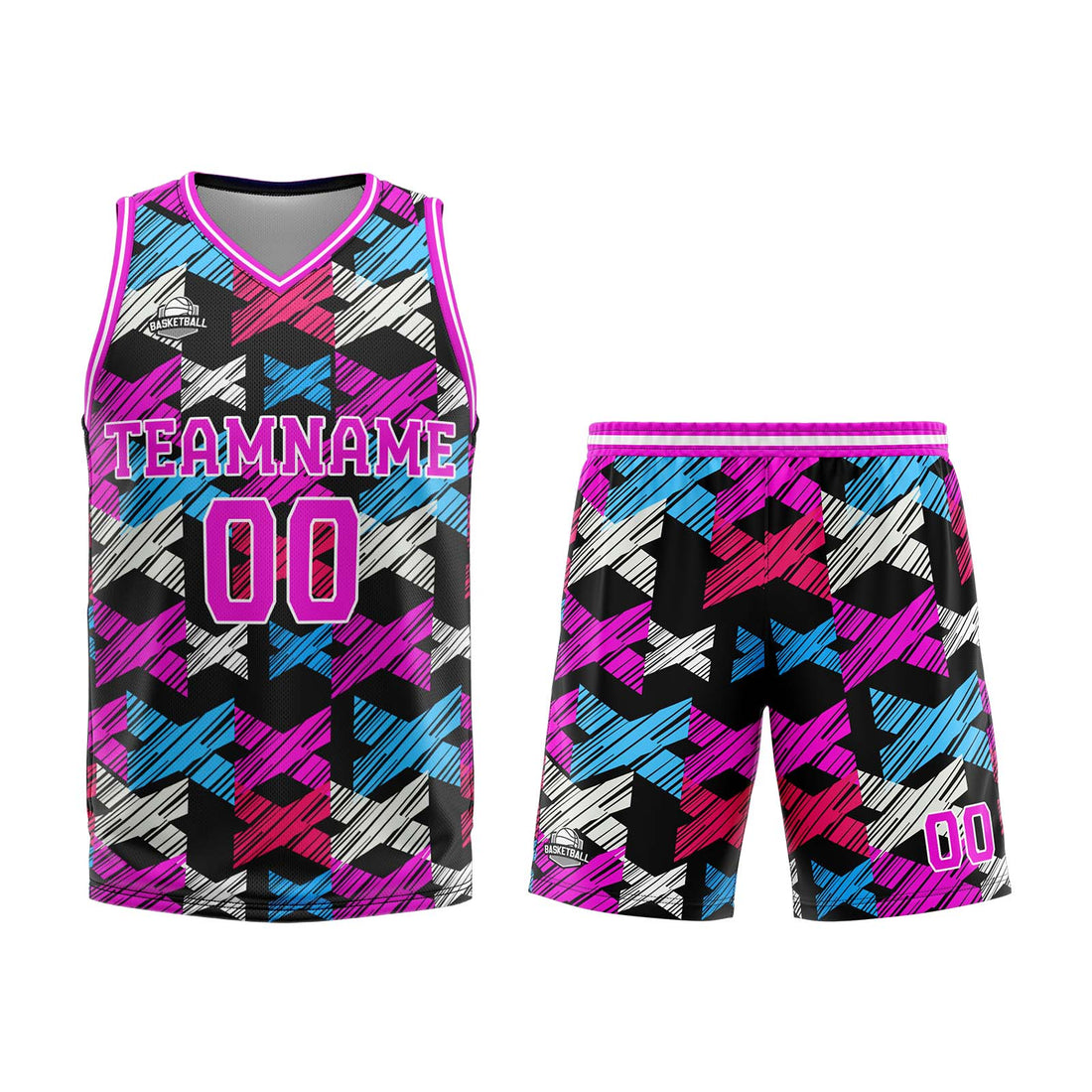 Custom Rose Pink Basketball Jersey Uniform Suit Printed Your Logo Name Number