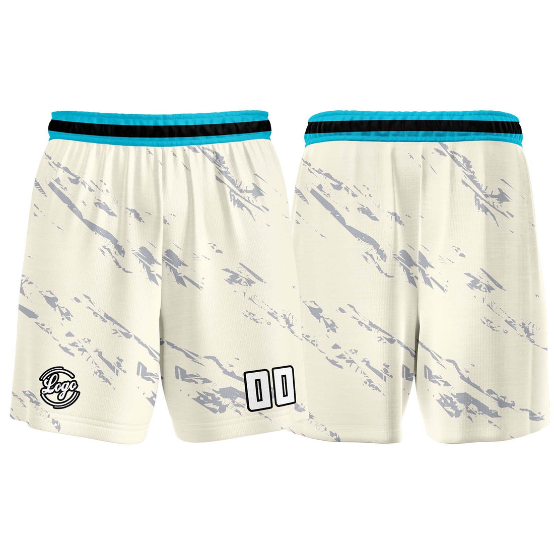 Custom Cream Light Blue Basketball Jersey Uniform Suit Printed Your Logo Name Number