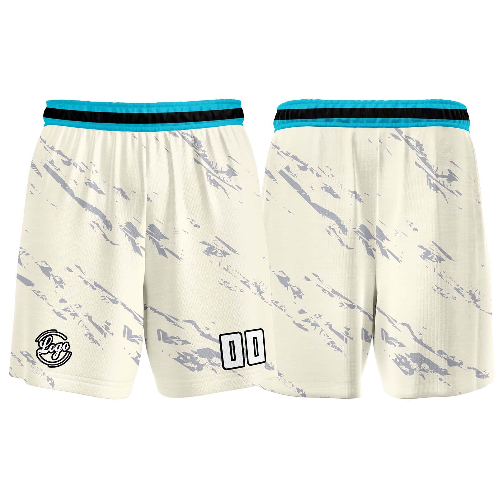 Custom Cream Light Blue Basketball Jersey Uniform Suit Printed Your Logo Name Number