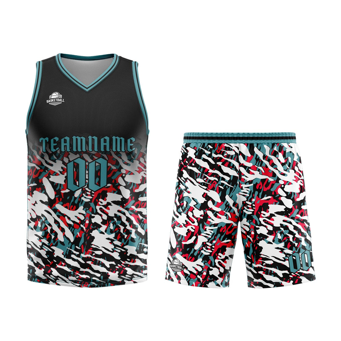 Custom Black Red Green Basketball Jersey Uniform Suit Printed Your Logo Name Number