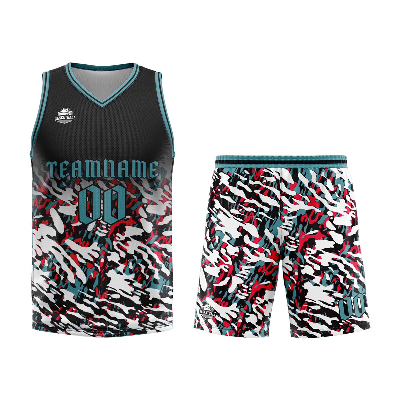 Custom Black Red Green Basketball Jersey Uniform Suit Printed Your Logo Name Number