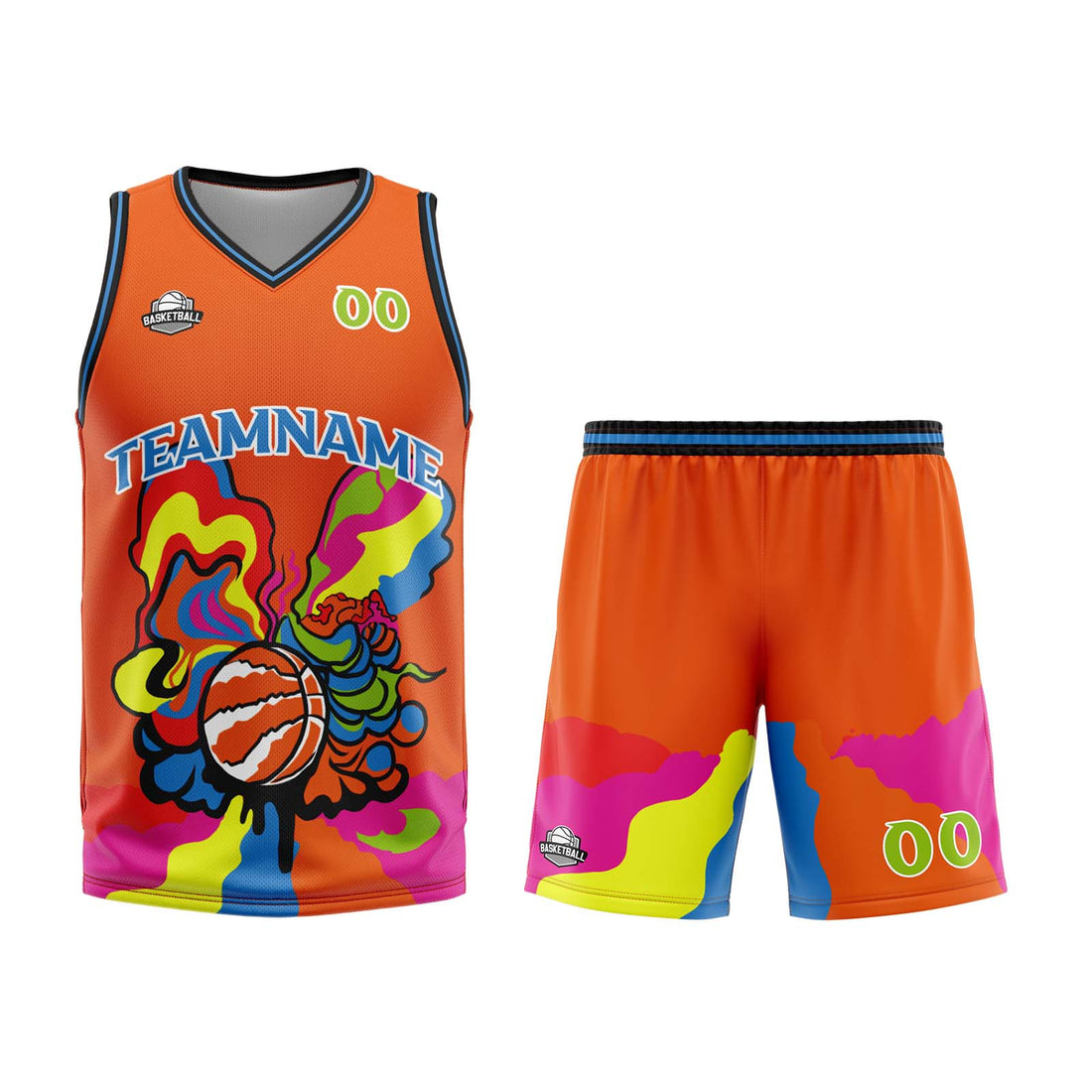 Custom Orange Basketball Jersey Uniform Suit Printed Your Logo Name Number