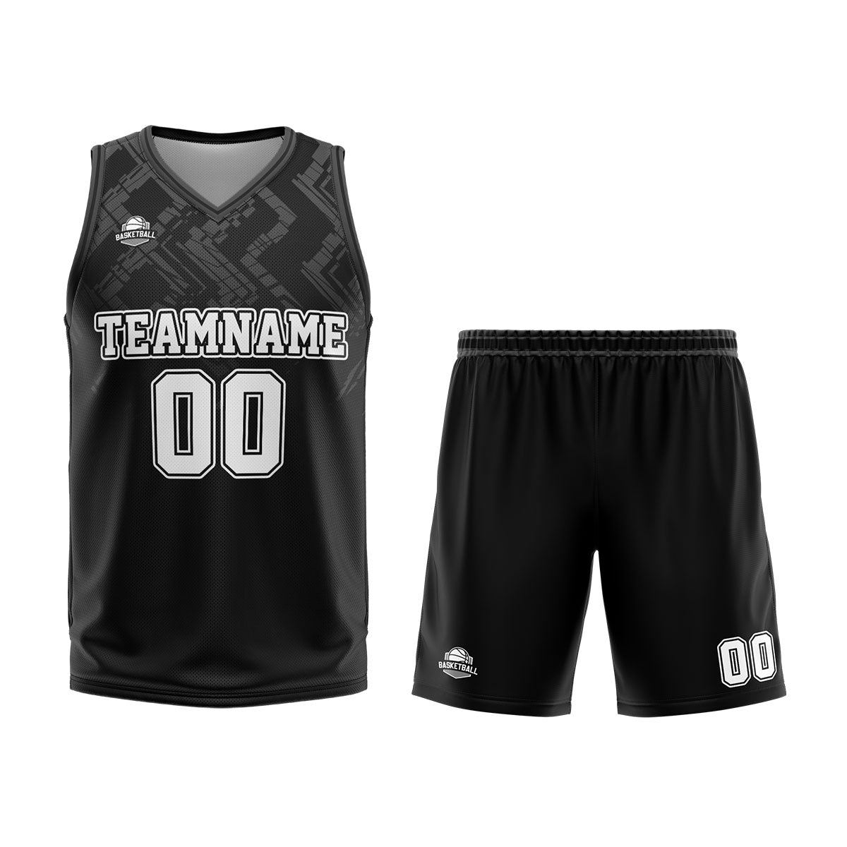 Custom Black Grey Basketball Jersey Uniform Suit Printed Your Logo Name Number