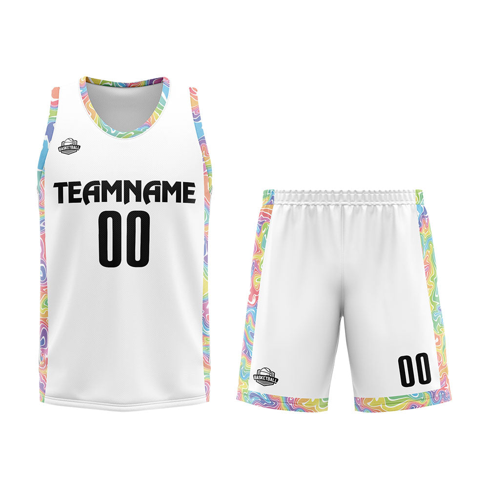 Custom Basketball Jersey Uniform Suit Printed Your Logo Name Number White