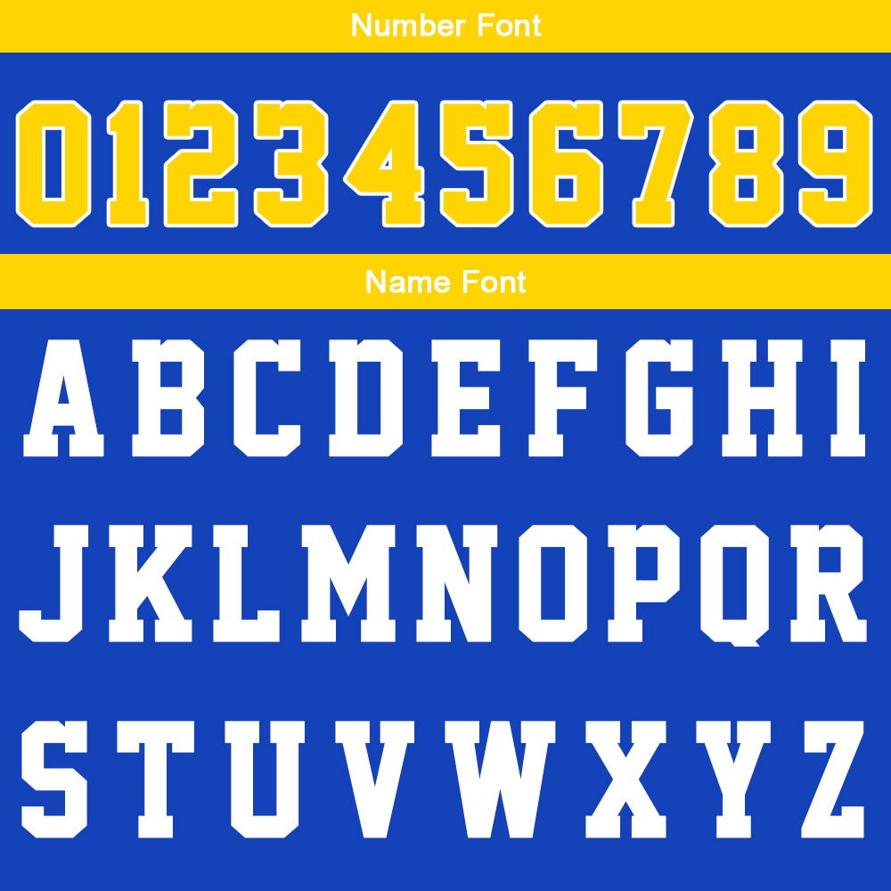 Custom Basketball Jersey Uniform Suit Printed Your Logo Name Number Royal-Yellow