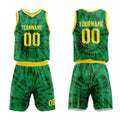 Custom Basketball Jersey Uniform Suit Printed Your Logo Name Number tie-dyed-Green