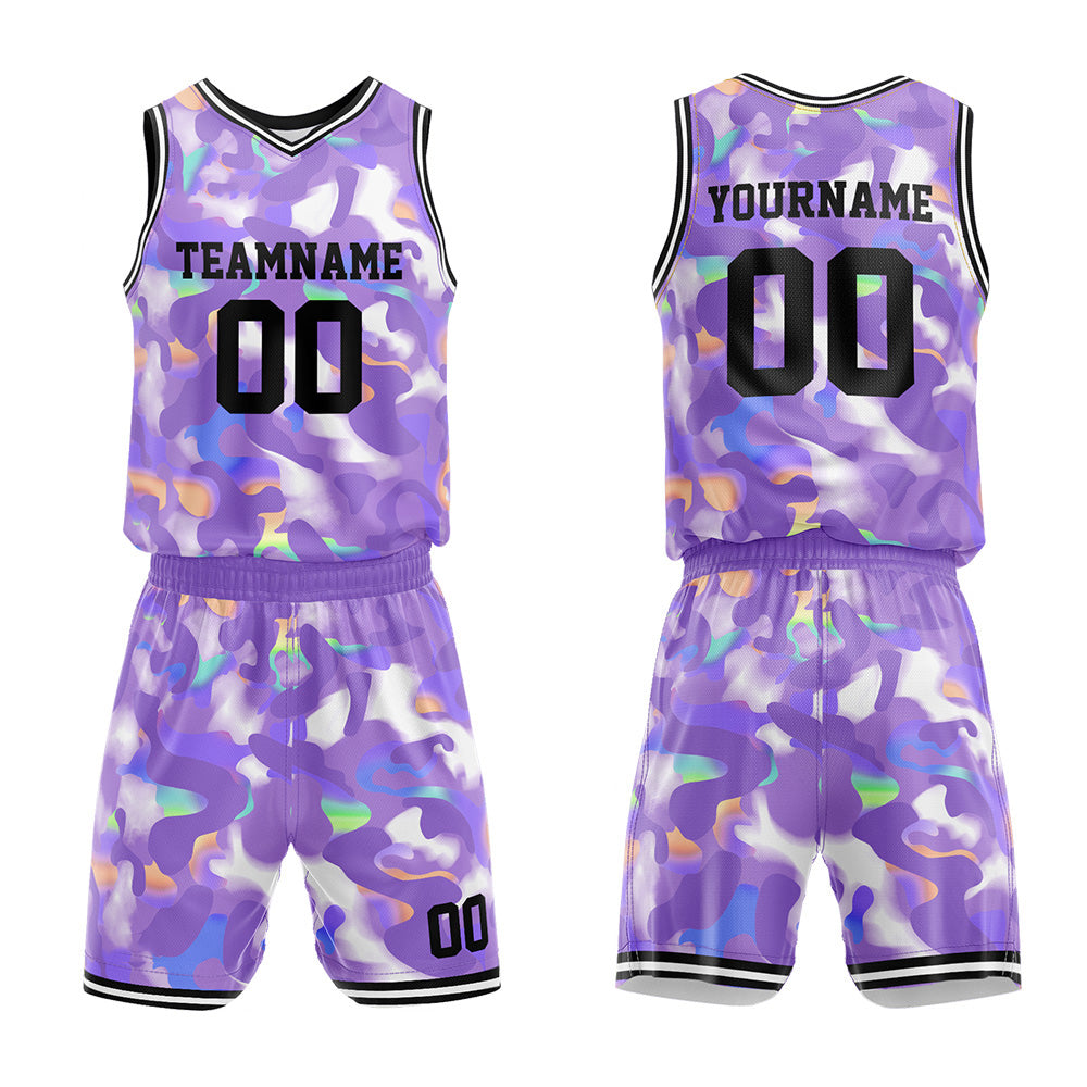 Custom Basketball Jersey Uniform Suit Printed Your Logo Name Number Lavender